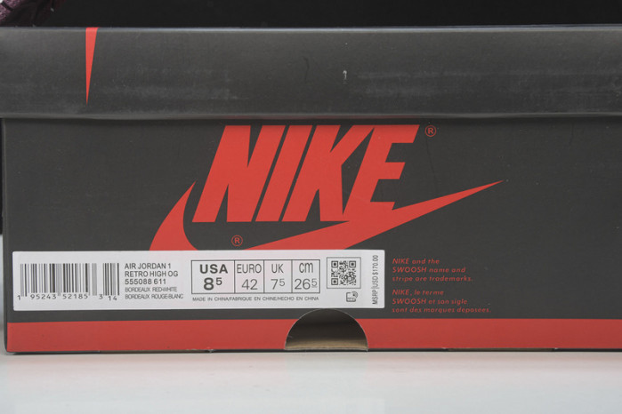 air jordan 1 high og “bordeaux” 555088-611