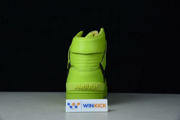 nike dunk high x ambush flash lime - cu7544-300