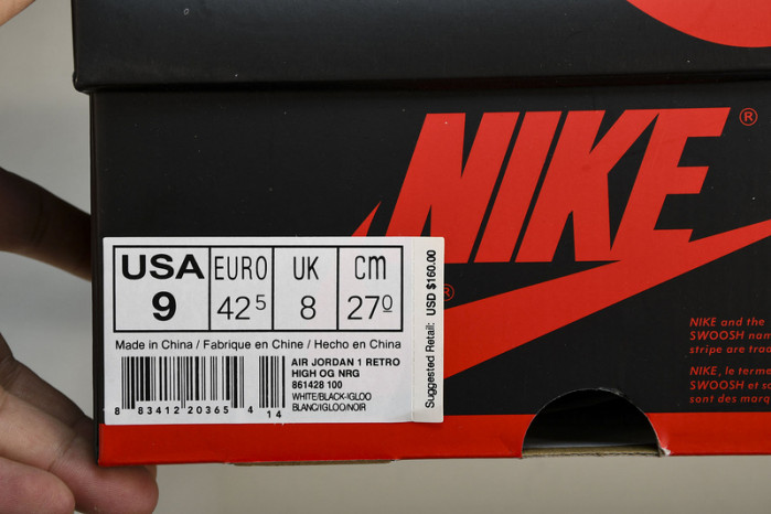 air jordan 1 retro high og nrg "igloo" 861428-100