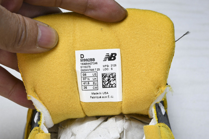 new Ba1an*e 992 yellow grey m992bb