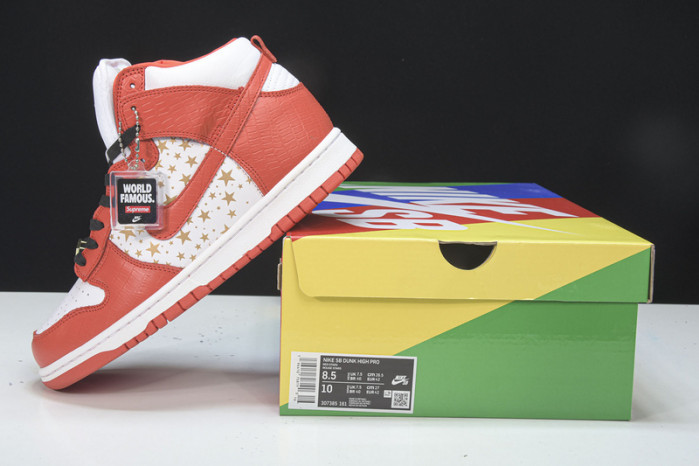 nike dunk high pro sb red stars 307385-161