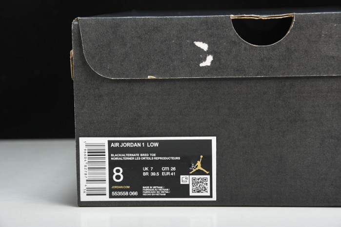 jordan 1 low “alternate bred toe” 553558-066