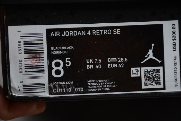 air jordan 4 kids black cat 2020 cu1110-010