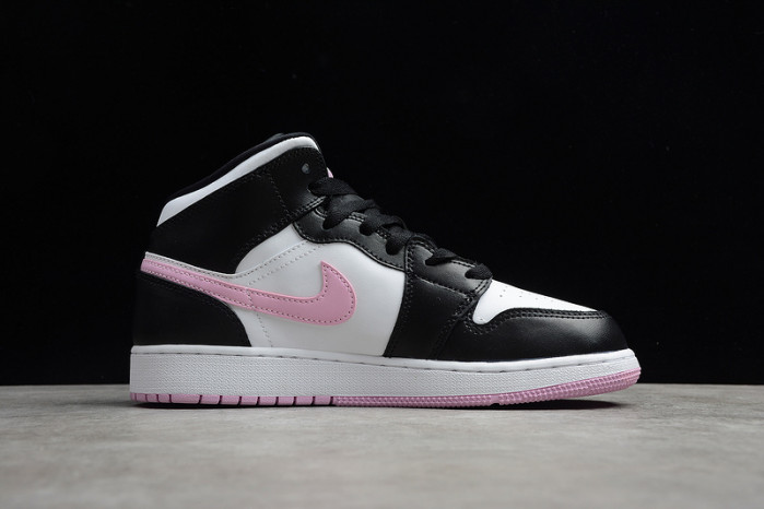 air jordan 1 mid white/light arctic pink-black 555112-103
