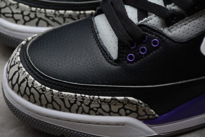 jordan 3 retro black court purple - ct8532-050