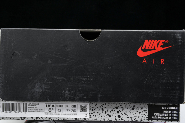 Air Jordan 5 “Fire Red Black Tongue” HQ7978-101