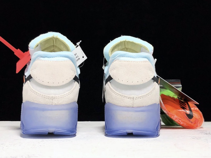 of x nike air max 90 am90 the ten 10 sail muslin virgil abloh - aa7293-100