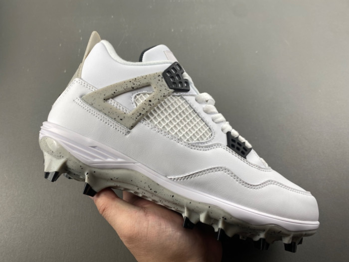 (SOCCER CLEATS) Jordan 4 Retro TD Cleat White Cement HQ0207-106