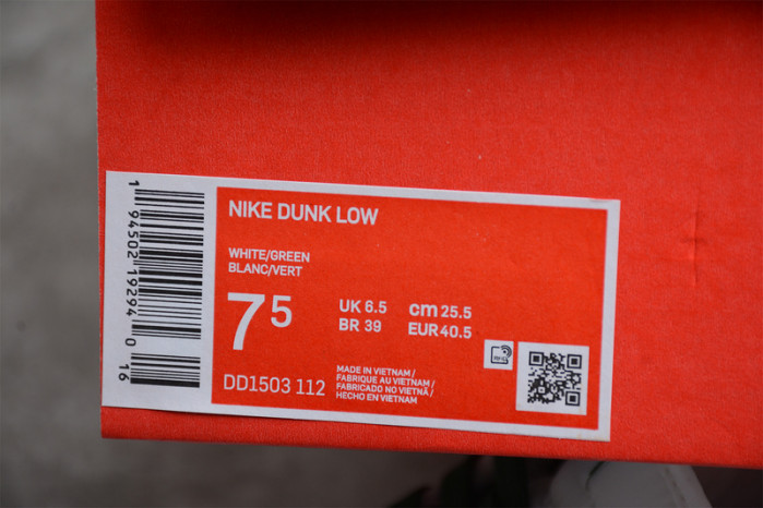 nike dunk low white green noise - dd1503-112